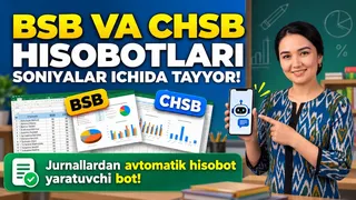 Creatividad publicitaria en Telegram Ads @emaktab_bsb_chsb_hisobot