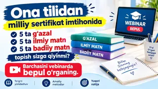 Ad creative on Telegram Ads @milliy_sertifikat_yuqori